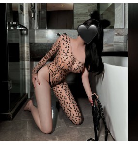 FEE ET MOI - Wild Leopard Print Bodystocking (Leopard Print)